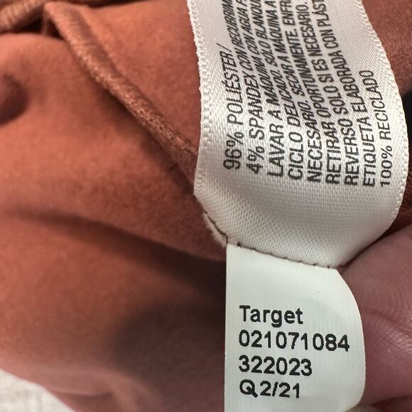 Ava & Viv Faux Leather Orange Pant Women X(14W) Pull On Tapered Ankle Poly Blend - Picture 5 of 8